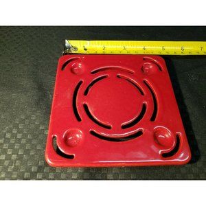 Vintage Cast Iron Red Square 4" Trivet